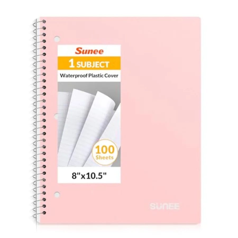 Spiral Notebook, 1-Subject, College Ruled Paper, 8" x 10-1/2", 100 Sheets per Notebook, 3-Hole Punched Paper, Water Resistant C
Spiral Notebook, 1-Subject, College Ruled Paper, 8" x 10-1/2", 100 Sheets per Notebook, 3-Hole Punched Paper, Water Resistant C