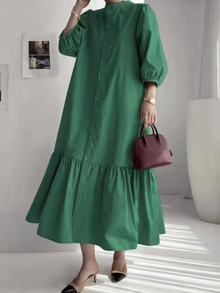 Spring Summer 2023 New Women's Dress Solid Color Elegant Fashion Long Skirt Single-breasted, Loose Casual Women's Wear Vintage
Spring Summer 2023 New Women's Dress Solid Color Elegant Fashion Long Skirt Single-breasted, Loose Casual Women's Wear Vintage