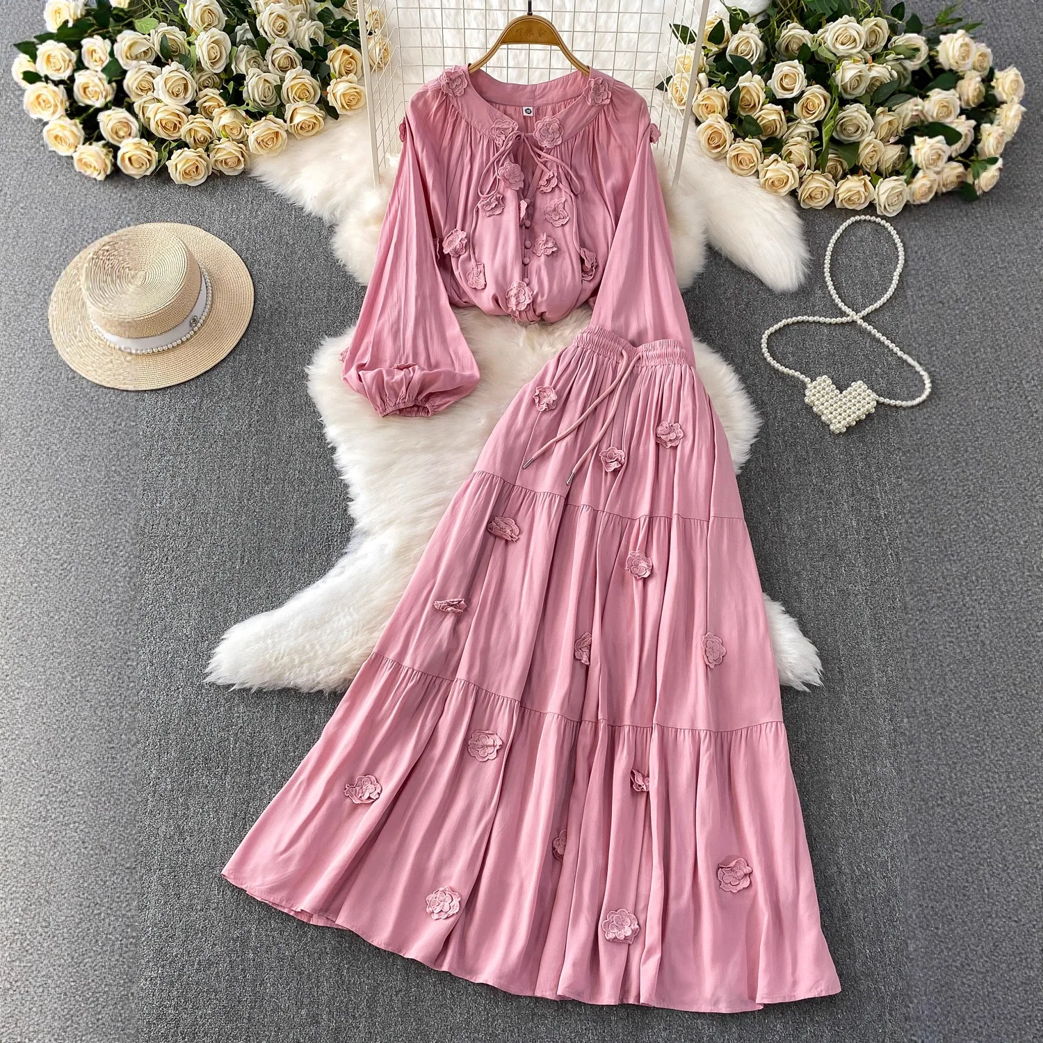 Women Two Piece Sets Skirt Set Floral Full Sleeve Tops Long Skirts A Line High Waist Y2k Streetwear Elegant Work Slim Fit Summer
Women Two Piece Sets Skirt Set Floral Full Sleeve Tops Long Skirts A Line High Waist Y2k Streetwear Elegant Work Slim Fit Summer