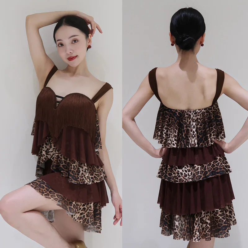 Latin Dance Leopard Fringe Dress Women Practice Training Dance Wear Adult Cha Cha Rumba Samba Dance Performance Clothes DNV21398
Latin Dance Leopard Fringe Dress Women Practice Training Dance Wear Adult Cha Cha Rumba Samba Dance Performance Clothes DNV21398