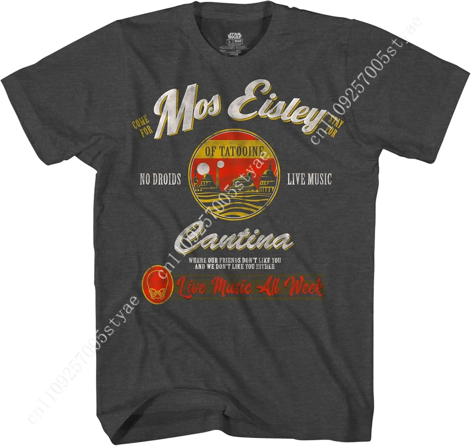 STAR WARS Mos Eisley Cantina Tatooine Men's Adult Graphic Tee T-Shirt Cosplay
STAR WARS Mos Eisley Cantina Tatooine Men's Adult Graphic Tee T-Shirt Cosplay