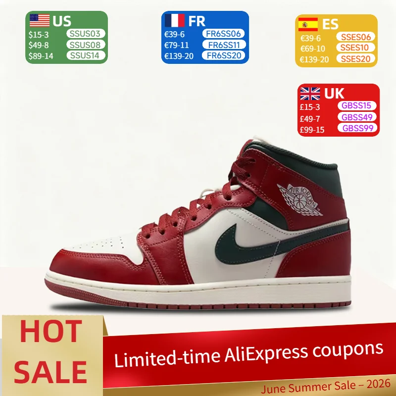 Nike Air Jordan1 Mid Retro Streetwear Comfortable Durable Lightweight Versatile Premium Basketball Shoes Unisex Style DQ8426-105
Nike Air Jordan1 Mid Retro Streetwear Comfortable Durable Lightweight Versatile Premium Basketball Shoes Unisex Style DQ8426-105