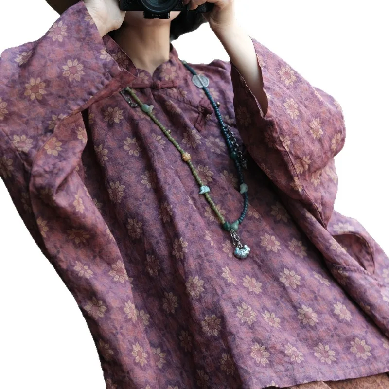 Chinese Style Women Plus Size Loose Vintage Blouses and Tops New 2026 Printed Batwing Long Sleeve Female Thin Ramie Female Tee
Chinese Style Women Plus Size Loose Vintage Blouses and Tops New 2026 Printed Batwing Long Sleeve Female Thin Ramie Female Tee