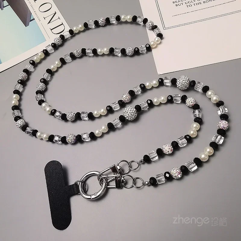 Cross-body Black and White Diamond Ball Phone Strap Neck Chain Long Clip on Phone Case Suitable for Daily Travel Phone Charms
Cross-body Black and White Diamond Ball Phone Strap Neck Chain Long Clip on Phone Case Suitable for Daily Travel Phone Charms