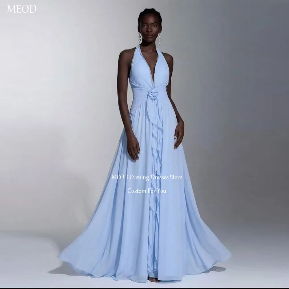 MEOD Deep V Neck Backless Vestidos Mujer Chiffon A Line Floor Length Evening Gown Elegant Sleeveless Robe Soirée Customized
MEOD Deep V Neck Backless Vestidos Mujer Chiffon A Line Floor Length Evening Gown Elegant Sleeveless Robe Soirée Customized