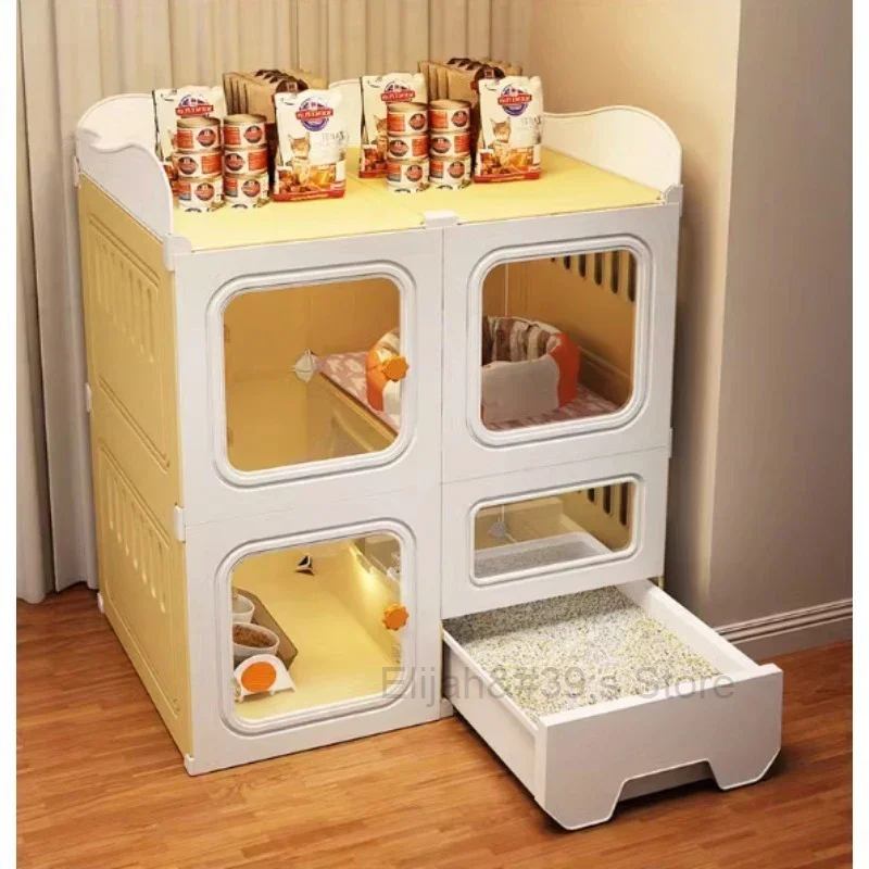 Large Cat Cage Indoor House Pet Products Cats Cage with Toilet Luxury Kitten Cat Villa Litter Transparent Sturdy Pet House
Large Cat Cage Indoor House Pet Products Cats Cage with Toilet Luxury Kitten Cat Villa Litter Transparent Sturdy Pet House