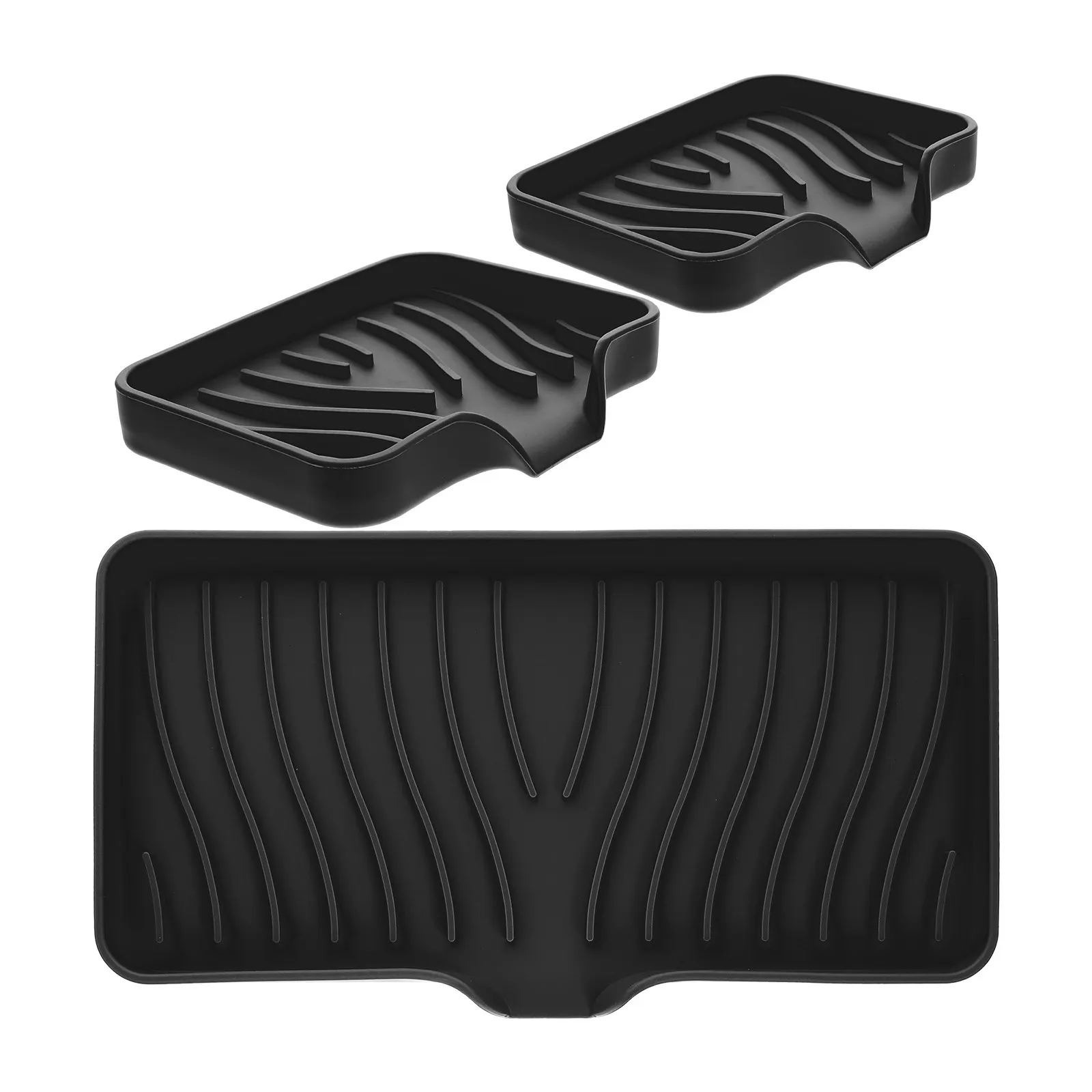 3Pcs Silicone Soap Dish Premium Self-Draining Design Anti-Slip Front Stripes Bar Soap Holder for Bathroom Kitchen Countertop
3Pcs Silicone Soap Dish Premium Self-Draining Design Anti-Slip Front Stripes Bar Soap Holder for Bathroom Kitchen Countertop