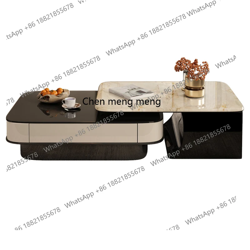 Modern telescopic coffee table supercrystalline stone living room household tea table high and low combination light luxury
Modern telescopic coffee table supercrystalline stone living room household tea table high and low combination light luxury