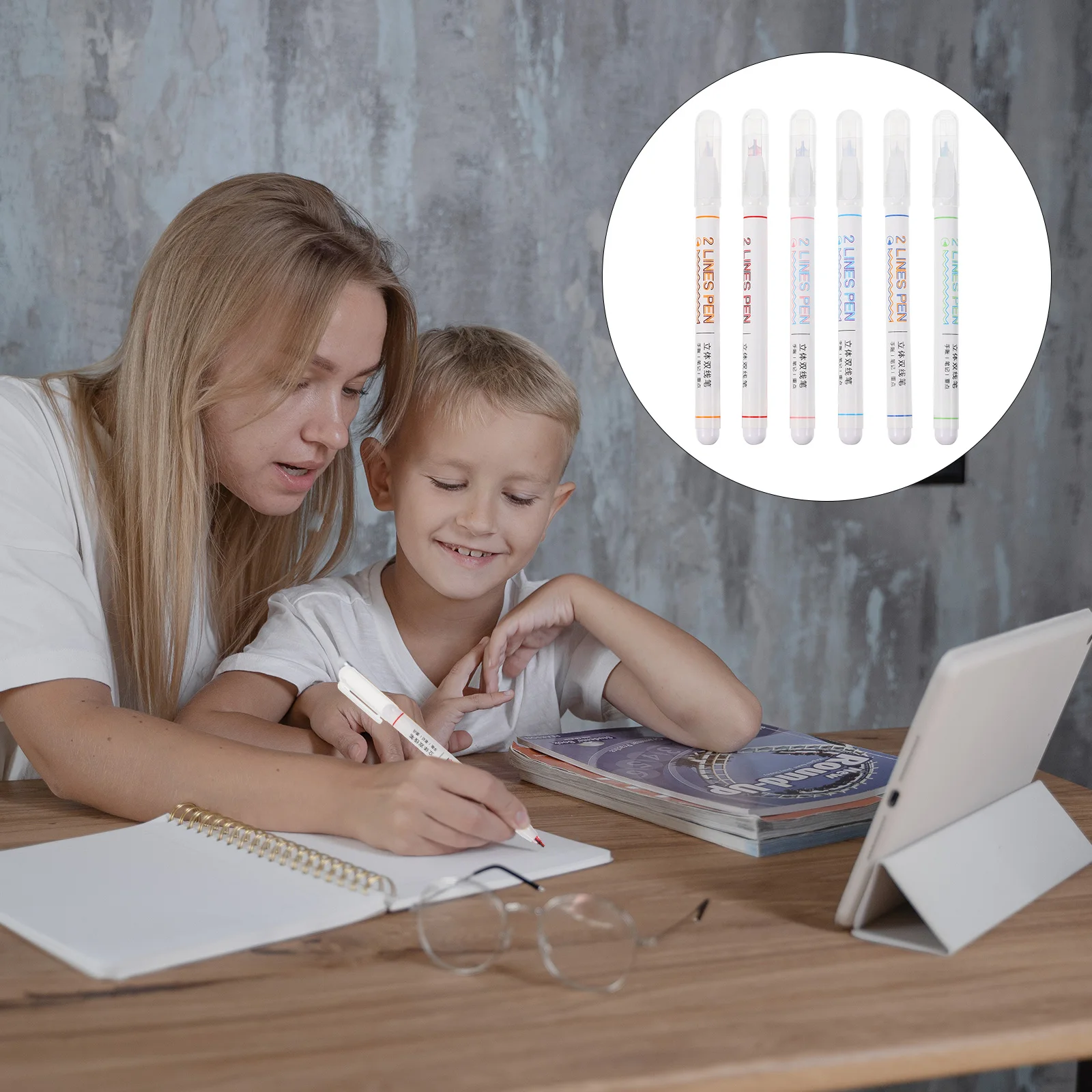 6pcs Dual Tip Double Line Marker Pen Two-Color Highlighter Fluorescent Pens for School Notes Planner Writing Vivid Color
6pcs Dual Tip Double Line Marker Pen Two-Color Highlighter Fluorescent Pens for School Notes Planner Writing Vivid Color