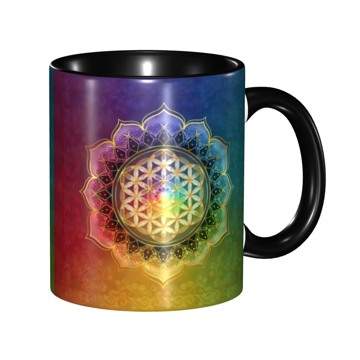 Rainbow Flower Of Life With Lotus Coffee Mugs DIY Personalized Geometry Mandala Ceramic Milk Tea Mug
Rainbow Flower Of Life With Lotus Coffee Mugs DIY Personalized Geometry Mandala Ceramic Milk Tea Mug