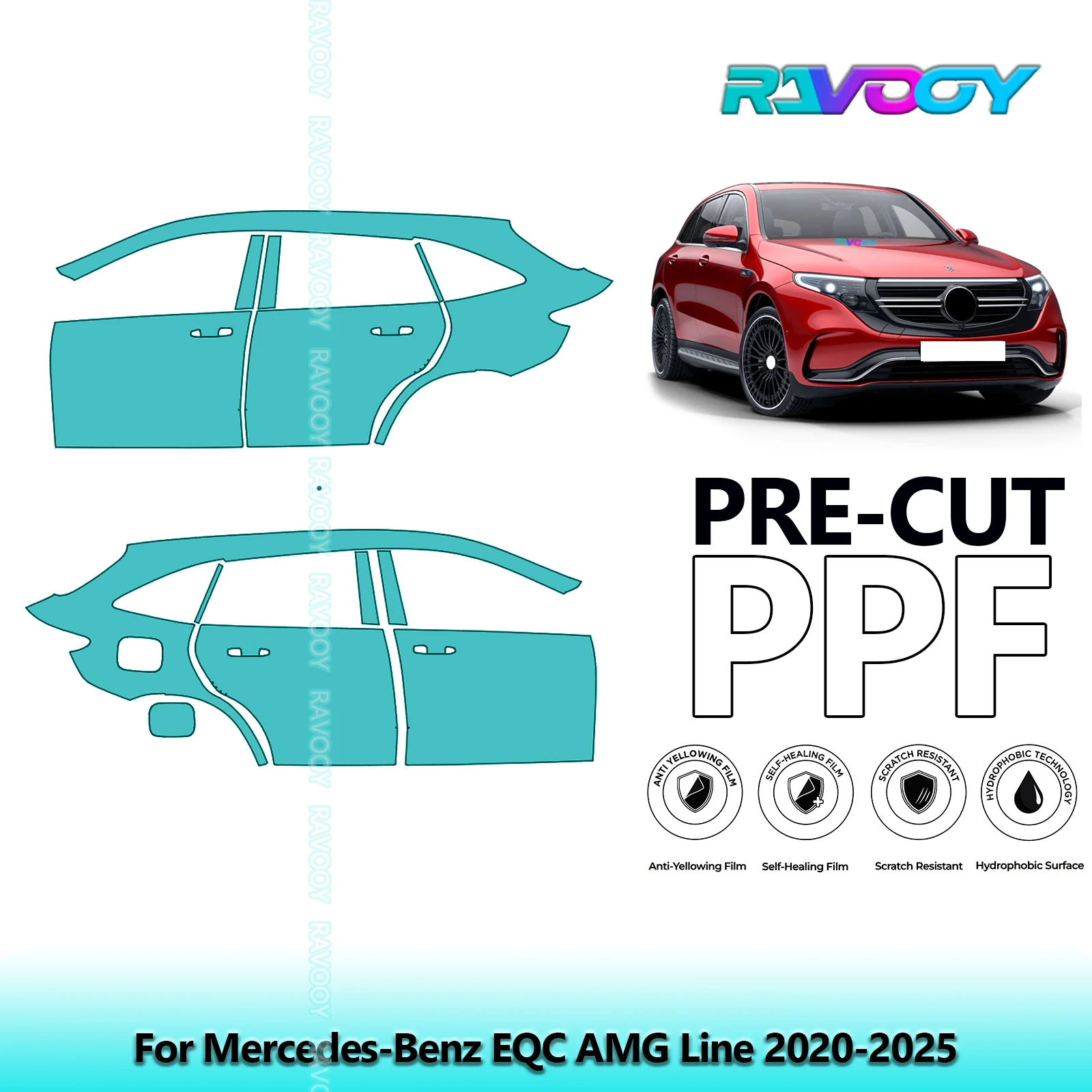 For Mercedes-Benz EQC AMG Line 2020-2025 8.5mil Clear Matte Pre-Cut PPF Door & A/B Pillar Kit TPU Paint Protection Film Set
For Mercedes-Benz EQC AMG Line 2020-2025 8.5mil Clear Matte Pre-Cut PPF Door & A/B Pillar Kit TPU Paint Protection Film Set