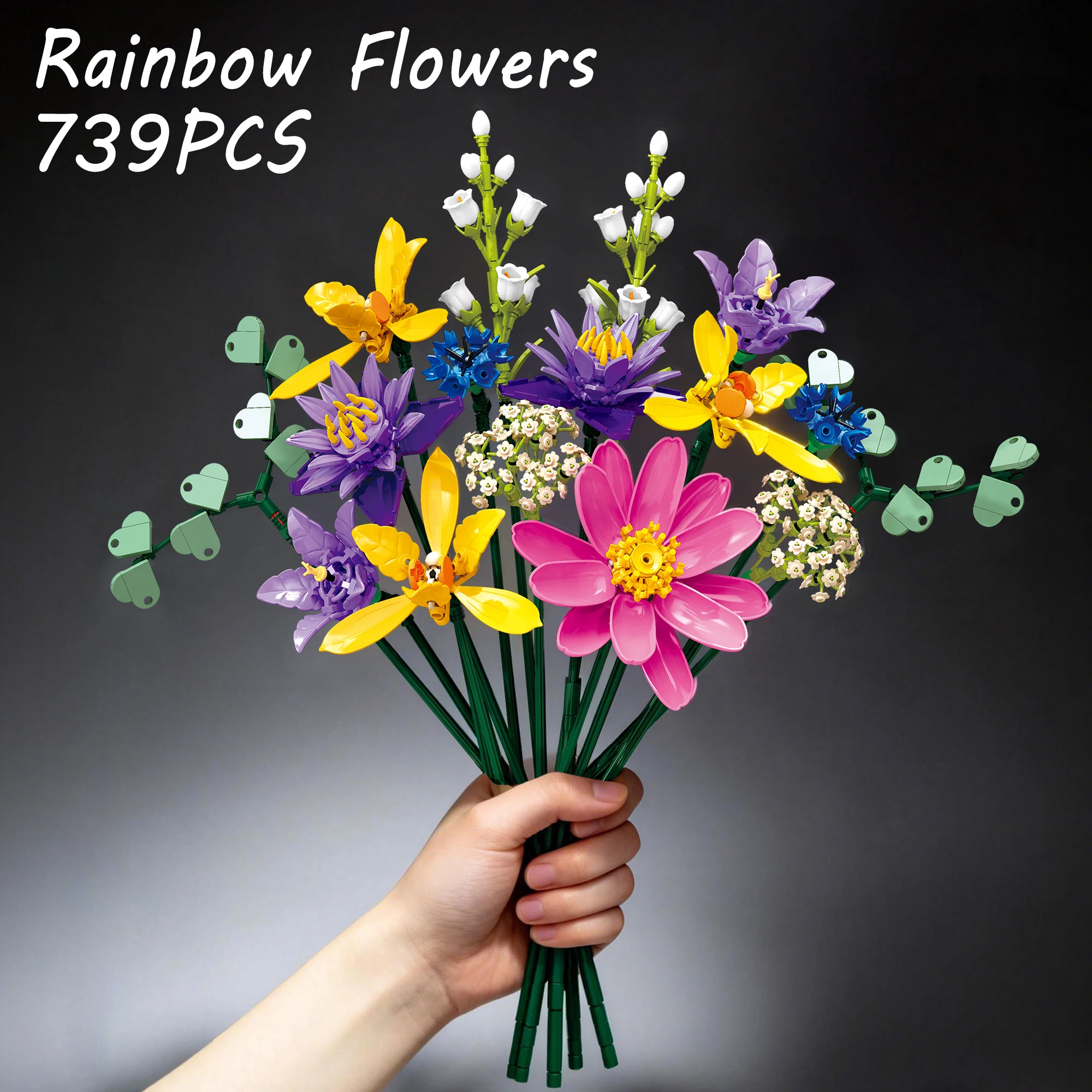 739PCS Rainbow Flowers Building Blocks Bouquet Bricks Toys Sets Home Decor Ornaments DIY Toy For Ideal Birthday Holiday Gifts
739PCS Rainbow Flowers Building Blocks Bouquet Bricks Toys Sets Home Decor Ornaments DIY Toy For Ideal Birthday Holiday Gifts