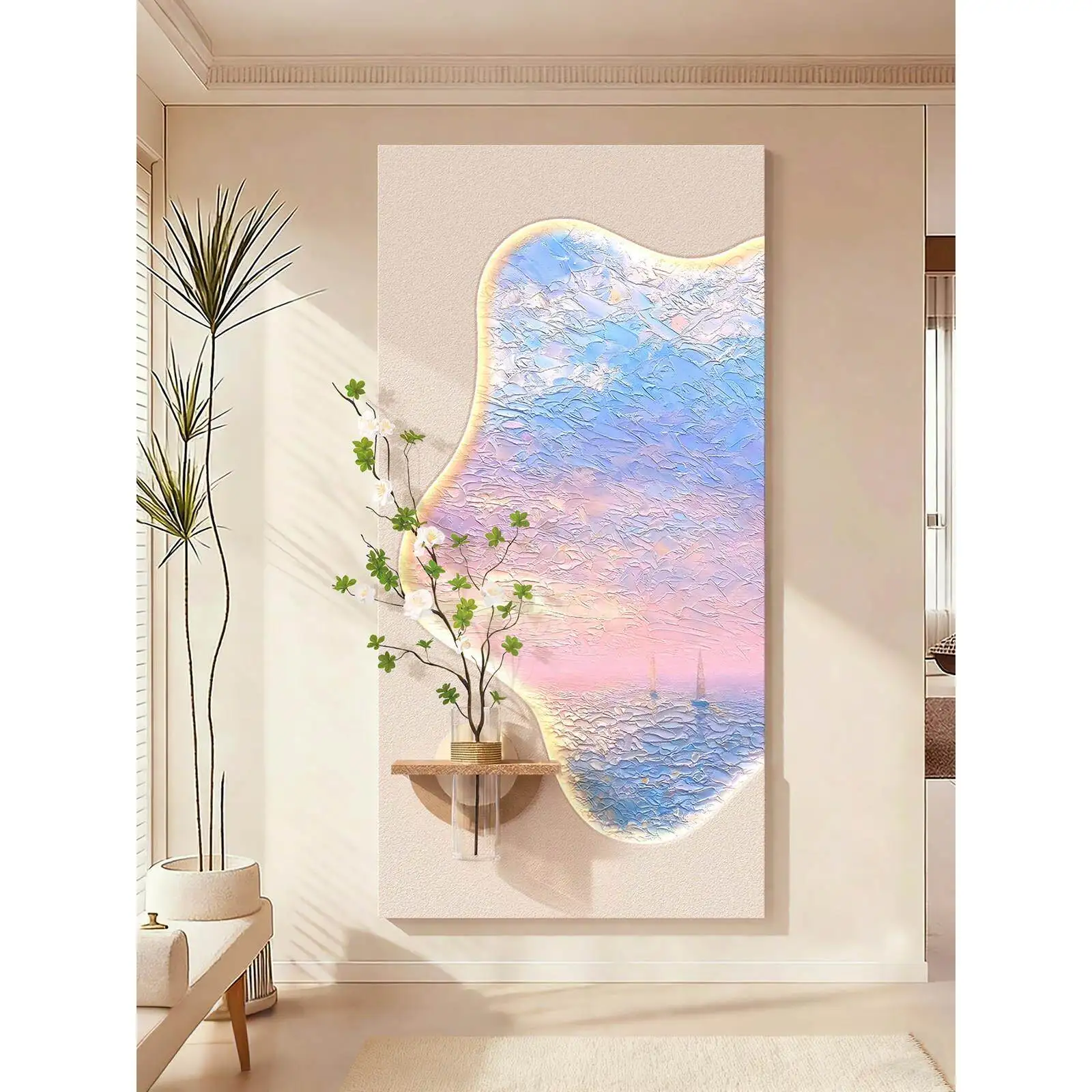 Cream style foyer decoration painting 2026 new hydroponic green plant three-dimensional sandstone light painting
Cream style foyer decoration painting 2026 new hydroponic green plant three-dimensional sandstone light painting