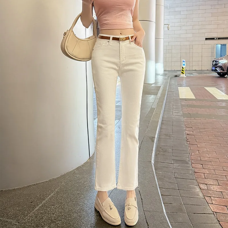 Slim Straight Leg High Waist Denim Jeans Women's Casual High Elasticity Butt Lifting White Color Simple Style Cotton Blend
Slim Straight Leg High Waist Denim Jeans Women's Casual High Elasticity Butt Lifting White Color Simple Style Cotton Blend
