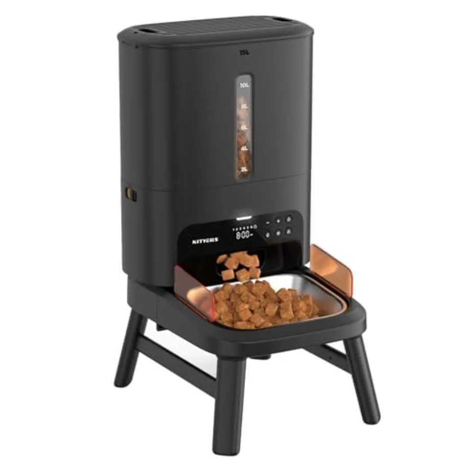 Automatic Dog Feeder for Large Breed - 15L/ 63 Cups Anti-Clog Dog Food Dispenser for 2-23mm Kibble, Elevated Stand, Large Food
Automatic Dog Feeder for Large Breed - 15L/ 63 Cups Anti-Clog Dog Food Dispenser for 2-23mm Kibble, Elevated Stand, Large Food