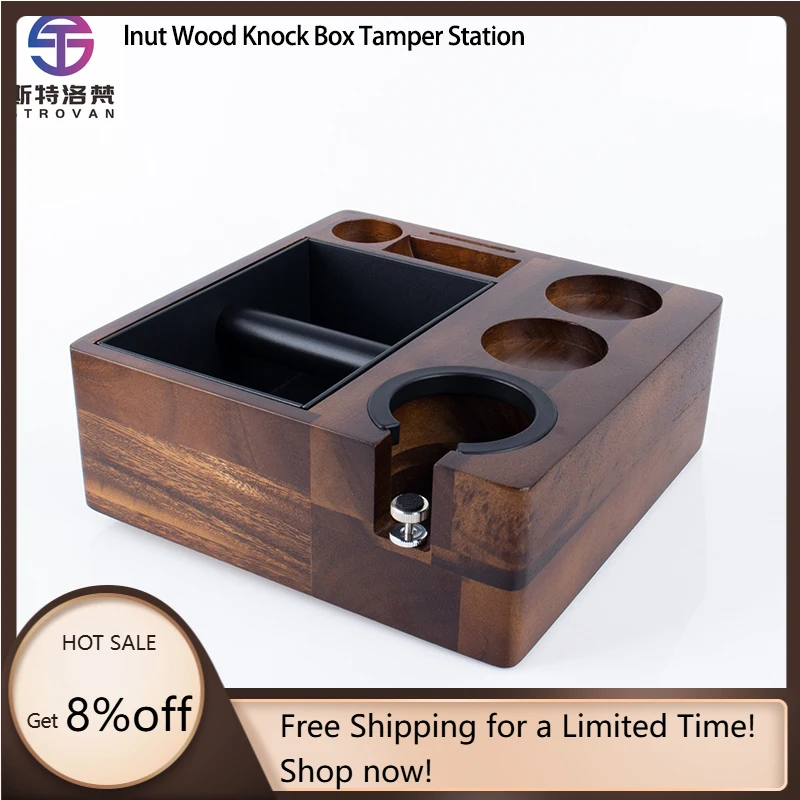 STLG WJW Black Walnut Wood Espresso Portafilter Holder Coffee Tamper Distributor Leveler Station Stainless Steel Coffee Grounds
STLG WJW Black Walnut Wood Espresso Portafilter Holder Coffee Tamper Distributor Leveler Station Stainless Steel Coffee Grounds