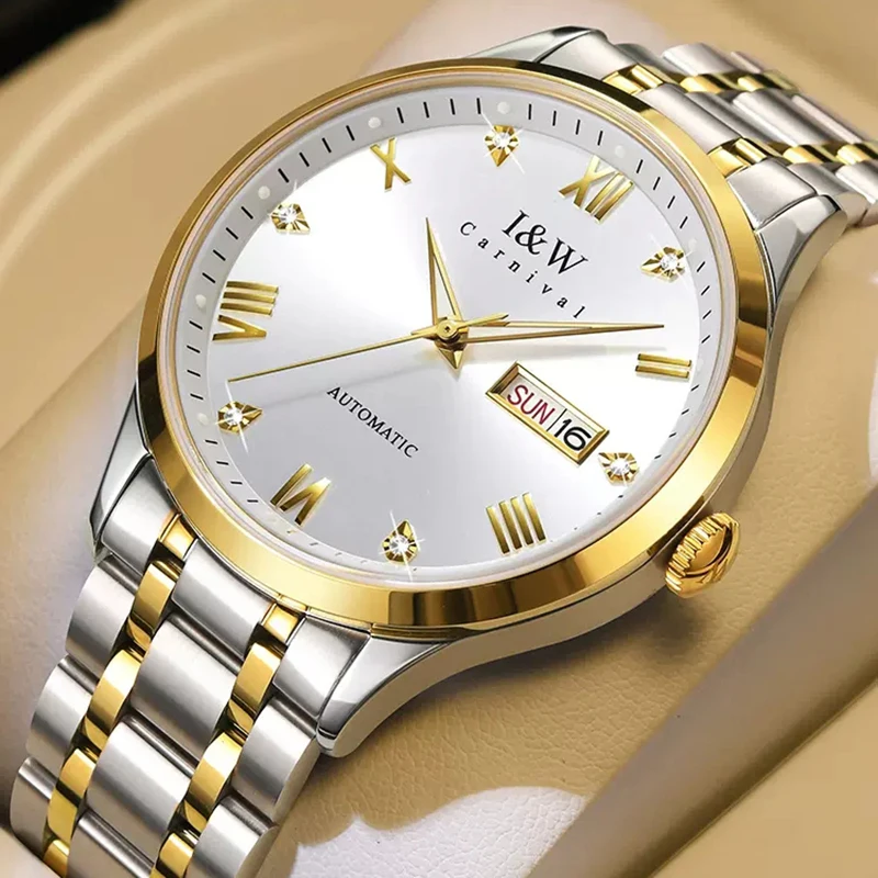Carnival Brand High-end IW Series Luxury Imported Movement Mechanical Watch Men Stainless Steel Waterproof Sapphire Watches Mens
Carnival Brand High-end IW Series Luxury Imported Movement Mechanical Watch Men Stainless Steel Waterproof Sapphire Watches Mens