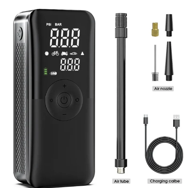 Перезаряжаемый воздушный насос для накачивания шин, портативный компрессор, цифровой беспроводной автомобильный насос для накачивания шин для мотоциклов, велосипедных шариков
Перезаряжаемый воздушный насос для накачивания шин, портативный компрессор, цифровой беспроводной автомобильный насос для накачивания шин для мотоциклов, велосипедных шариков