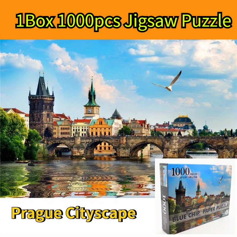 69x51cm(27.2"x20.1") 1 BOX Blue Cardboard 1000PCS Jigsaw Puzzles Prague Cityscape, Puzzles for Adults Seniors, Game Family Night
69x51cm(27.2"x20.1") 1 BOX Blue Cardboard 1000PCS Jigsaw Puzzles Prague Cityscape, Puzzles for Adults Seniors, Game Family Night