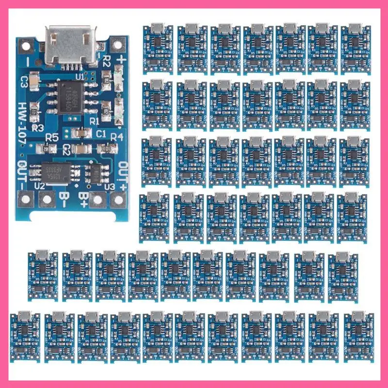 50 шт. TP4056 Micro-USB 18650 плата для зарядки литиевой батареи 5 В 1 А модуль зарядного устройства синяя печатная плата
50 шт. TP4056 Micro-USB 18650 плата для зарядки литиевой батареи 5 В 1 А модуль зарядного устройства синяя печатная плата
