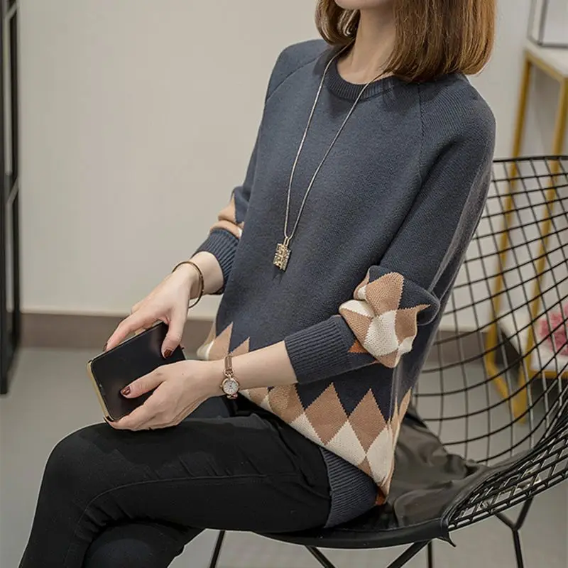 Women's pullover Solid Round Neck Geometric Graphic Screw Thread Long Sleeve Sweater Knitted Undershirt Casual Office Lady Tops
Women's pullover Solid Round Neck Geometric Graphic Screw Thread Long Sleeve Sweater Knitted Undershirt Casual Office Lady Tops