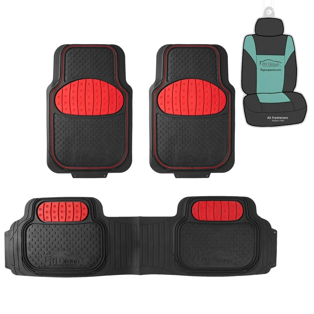 Climaproof Rubber Red Car Floor Mats, Universal Fit 3pc Full Set with Air Freshener
Climaproof Rubber Red Car Floor Mats, Universal Fit 3pc Full Set with Air Freshener