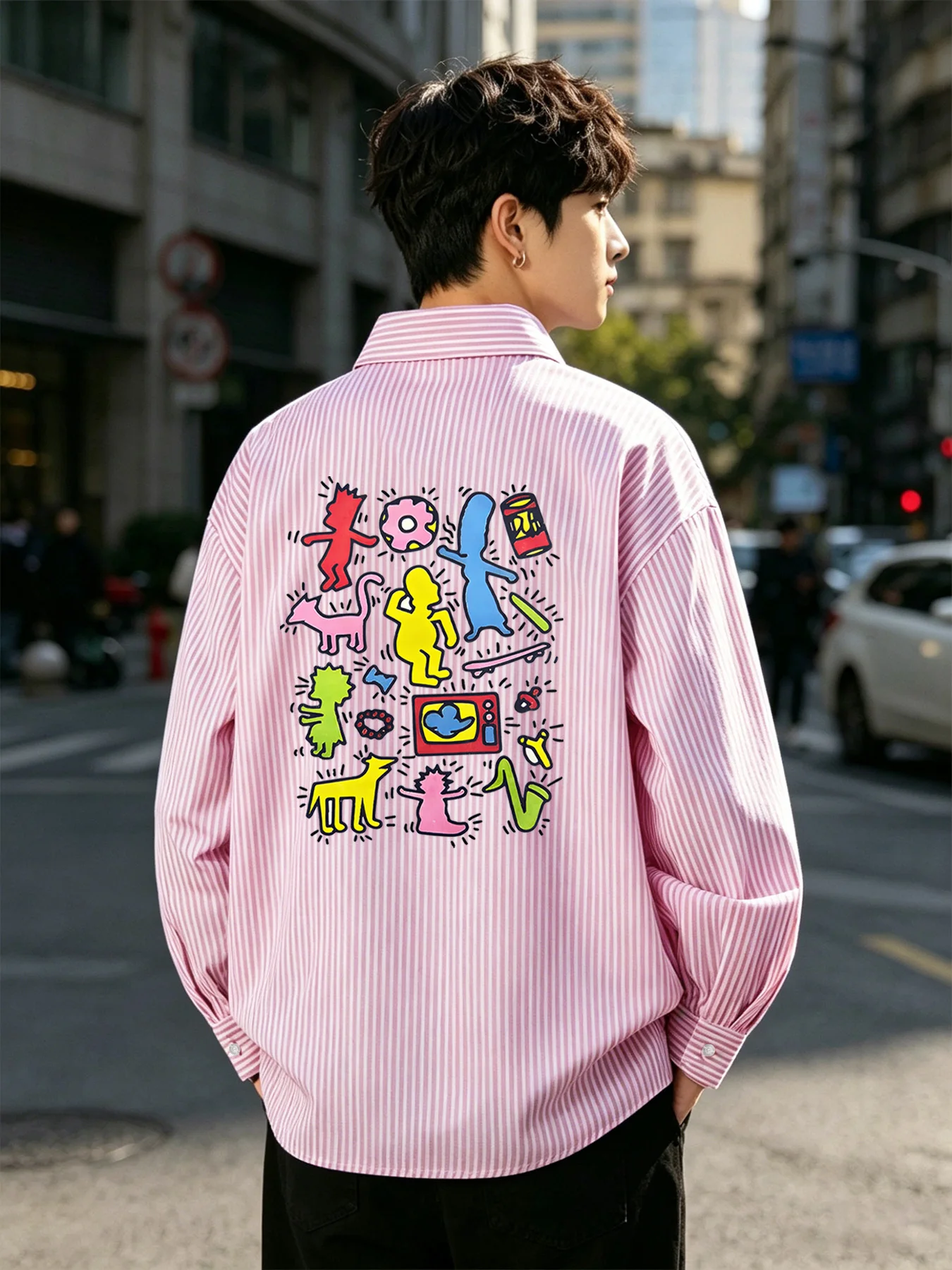 Fun Cartoon Healing Style Trendy Men's Spring and Autumn New Long Sleeve Striped Casual Outdoor Simple Shirt
Fun Cartoon Healing Style Trendy Men's Spring and Autumn New Long Sleeve Striped Casual Outdoor Simple Shirt