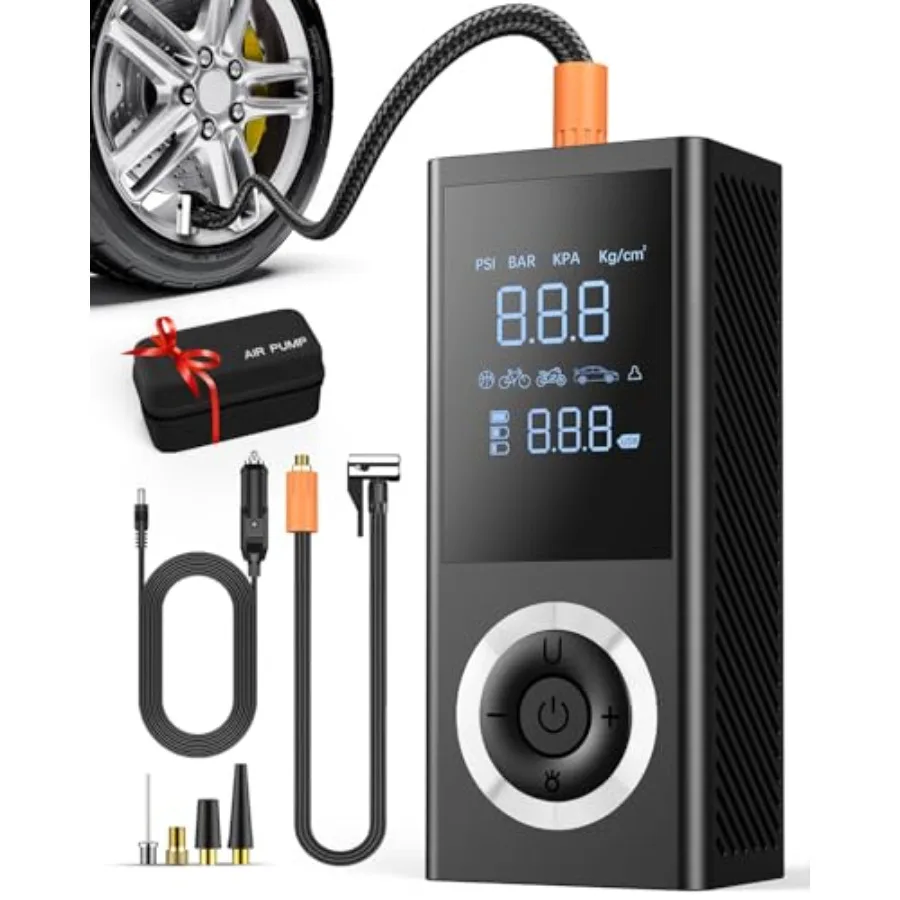 Portable Air Compressor for Car Tires with Digital Pressure Gauge and LED Light 150 PSI Smart Air Pump for Emergency Tire Infla
Portable Air Compressor for Car Tires with Digital Pressure Gauge and LED Light 150 PSI Smart Air Pump for Emergency Tire Infla