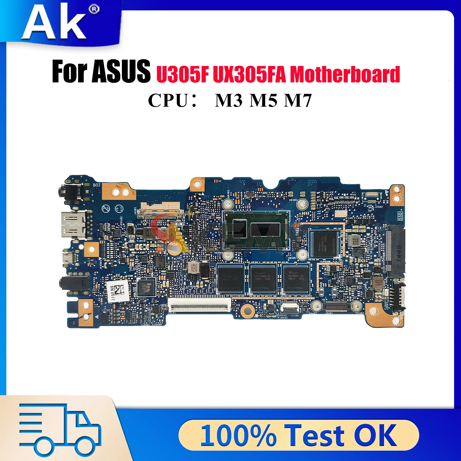 UX305FA Laptop Motherboard For ASUS ZenBook U305F UX305F UX305FA Notebook Mainboard With M3 M5 M7 CPU 100% tests OK fast ship
UX305FA Laptop Motherboard For ASUS ZenBook U305F UX305F UX305FA Notebook Mainboard With M3 M5 M7 CPU 100% tests OK fast ship