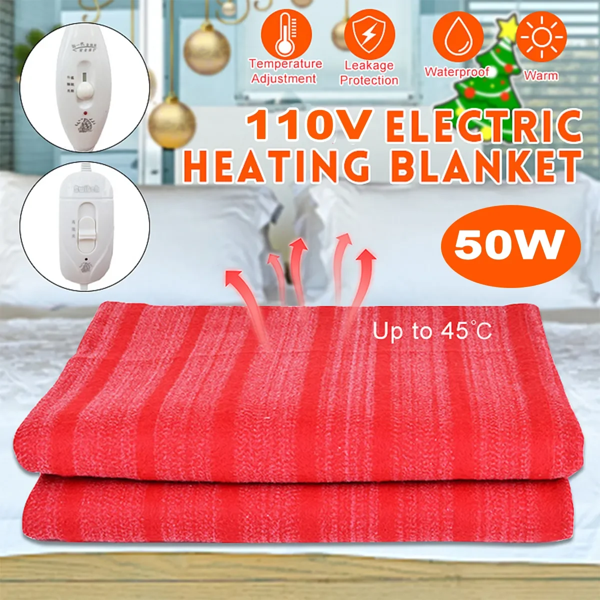 145x65cm 110V Winter Home Electric Blanket Heater Single Body Warmer Heated Blanket Thermostat Electric Heating Blanket Warm Pad
145x65cm 110V Winter Home Electric Blanket Heater Single Body Warmer Heated Blanket Thermostat Electric Heating Blanket Warm Pad