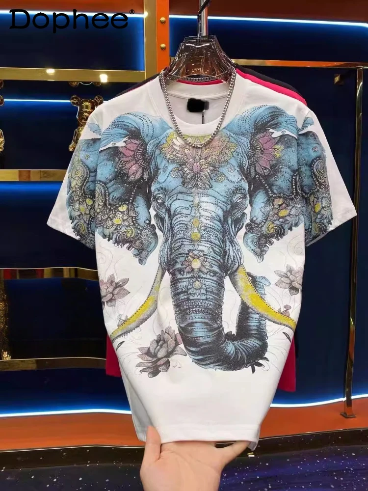Men's 2025 Summer New Personality Printing Handsome Versatile Trendy T-Shirts Round Neck Half Sleeve Hot Diamond Fashion T-Shirt
Men's 2025 Summer New Personality Printing Handsome Versatile Trendy T-Shirts Round Neck Half Sleeve Hot Diamond Fashion T-Shirt