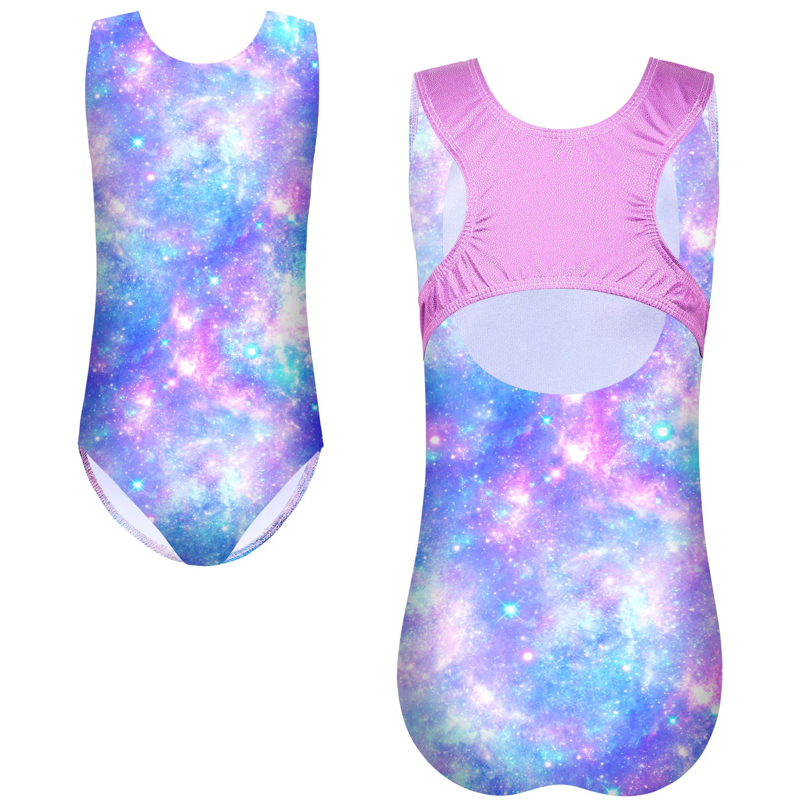 BAOHULU Galaxy Print Gymnastics Leotard Sleeveless Ballet Leotard Pink Dance Clothes One Piece Performance Practice Outfit
BAOHULU Galaxy Print Gymnastics Leotard Sleeveless Ballet Leotard Pink Dance Clothes One Piece Performance Practice Outfit