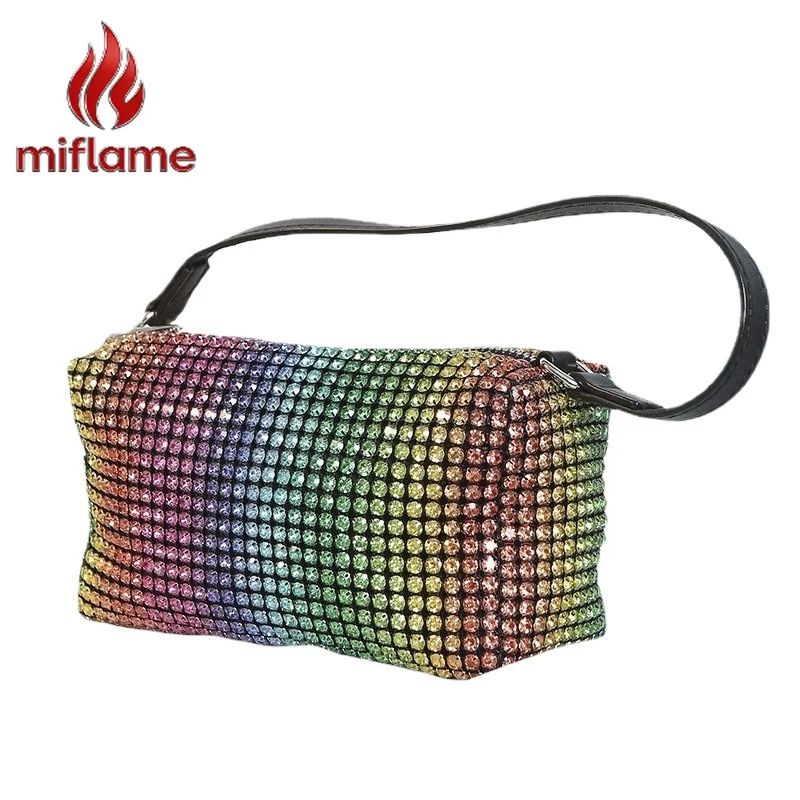 Women's Underarm Evening Bag Rainbow Rhinestone Ombre Korean Style New Trendy Glam Party Clutch
Women's Underarm Evening Bag Rainbow Rhinestone Ombre Korean Style New Trendy Glam Party Clutch