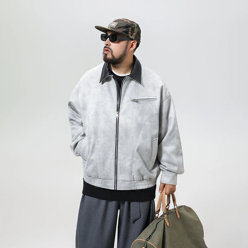 M-6XL American Retro Large Pocket Workwear Jacket Men's Lapel Pilot Jacket Collar Spliced PU Street Jacket Oversized
M-6XL American Retro Large Pocket Workwear Jacket Men's Lapel Pilot Jacket Collar Spliced PU Street Jacket Oversized