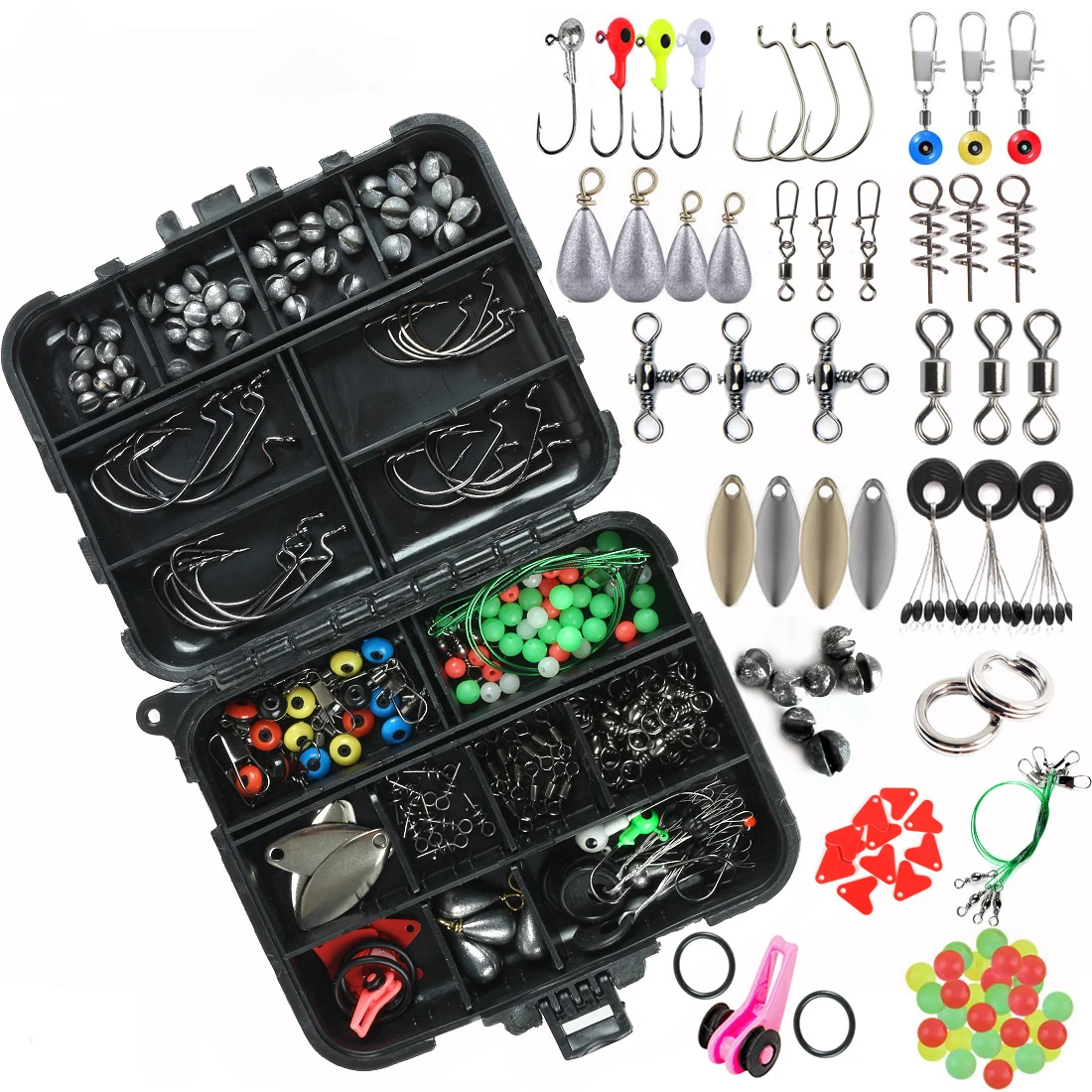 188 Pieces Fishing Accessories Set Lure Sea Rock Fishing Set Box Swivel Ring Crank Hook Lead Sinker Fishing Gear Set rod holder
188 Pieces Fishing Accessories Set Lure Sea Rock Fishing Set Box Swivel Ring Crank Hook Lead Sinker Fishing Gear Set rod holder