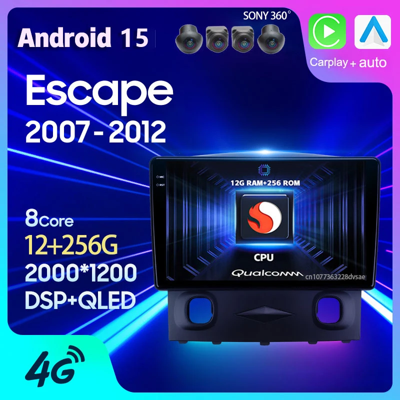 Автомобильное радио Android 15 для Ford Escape 1 2007 2008 2009-2012 Carplay Авто GPS-навигация 2Din плеер WIFI + 4G BT Стерео DVD Видео
Автомобильное радио Android 15 для Ford Escape 1 2007 2008 2009-2012 Carplay Авто GPS-навигация 2Din плеер WIFI + 4G BT Стерео DVD Видео