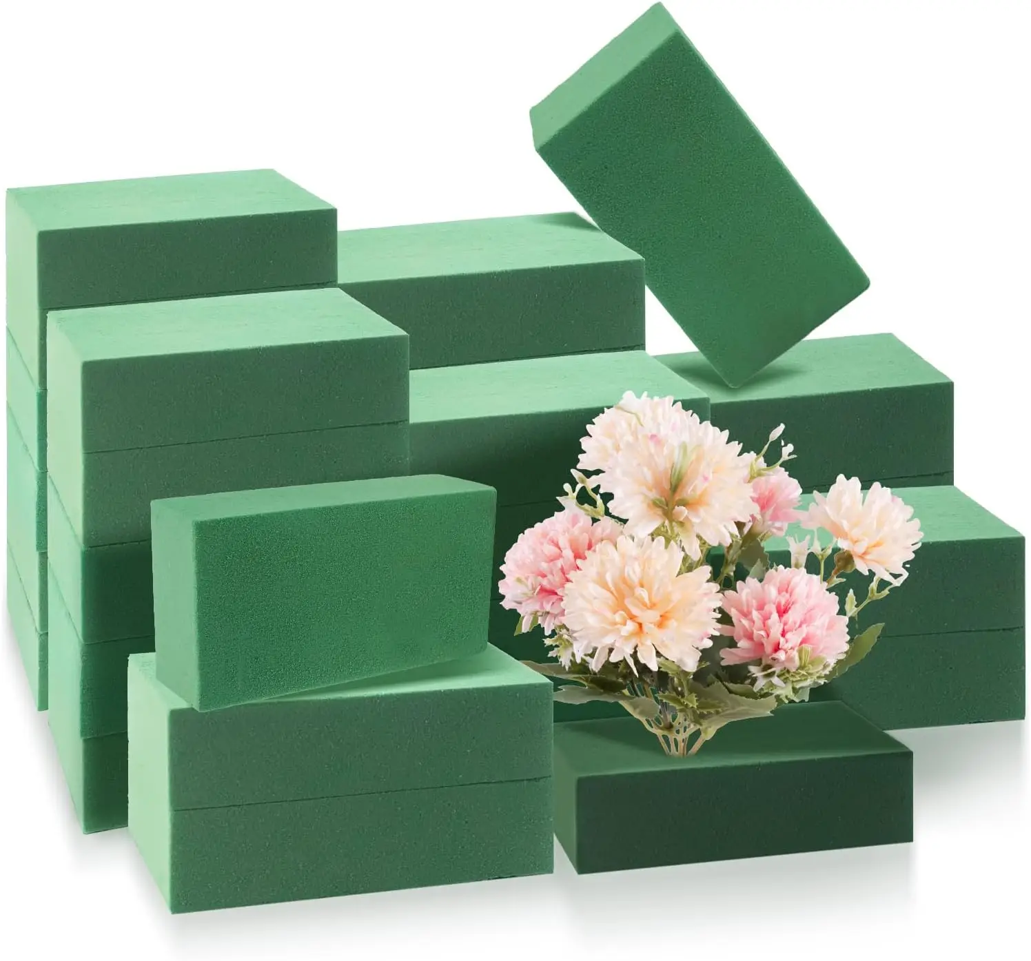35Pcs Green Floral Foam Blocks for Fresh & Artificial Flower Arrangements DIY Craft, 5.5"L x 3.1"W x 1.7"H
35Pcs Green Floral Foam Blocks for Fresh & Artificial Flower Arrangements DIY Craft, 5.5"L x 3.1"W x 1.7"H