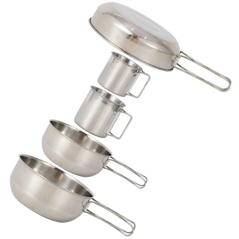 5Pcs Camping Supplies Stainless Steel Tableware Set Durable 304 Wide Corners Smooth Non Injury Travel for Hiking
5Pcs Camping Supplies Stainless Steel Tableware Set Durable 304 Wide Corners Smooth Non Injury Travel for Hiking