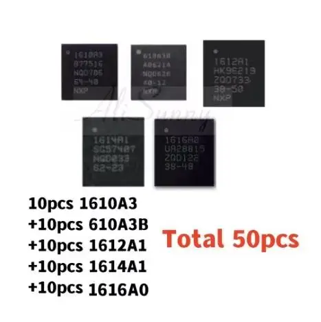 50pcs 1612A1 1614A1 1616A0 610A3B 1610A3 U2 USB iC for iphone 6 7 8 X XS 11 12 13 Por Max Tristar Chip
50pcs 1612A1 1614A1 1616A0 610A3B 1610A3 U2 USB iC for iphone 6 7 8 X XS 11 12 13 Por Max Tristar Chip