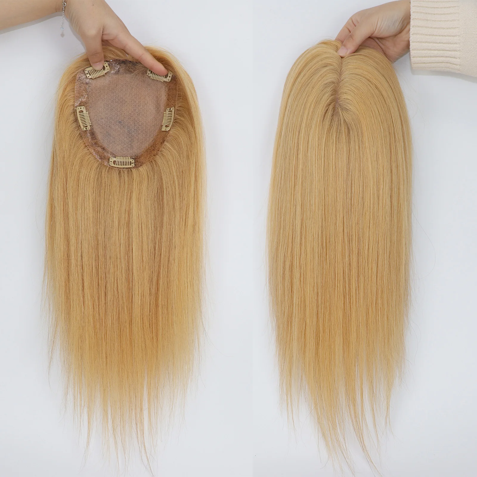 Hair Topper Silk Skin Base Real Virgin Human Hair #27 Golden Blonde Silk Top with PU Edges and Baby Hair Includes Clips
Hair Topper Silk Skin Base Real Virgin Human Hair #27 Golden Blonde Silk Top with PU Edges and Baby Hair Includes Clips