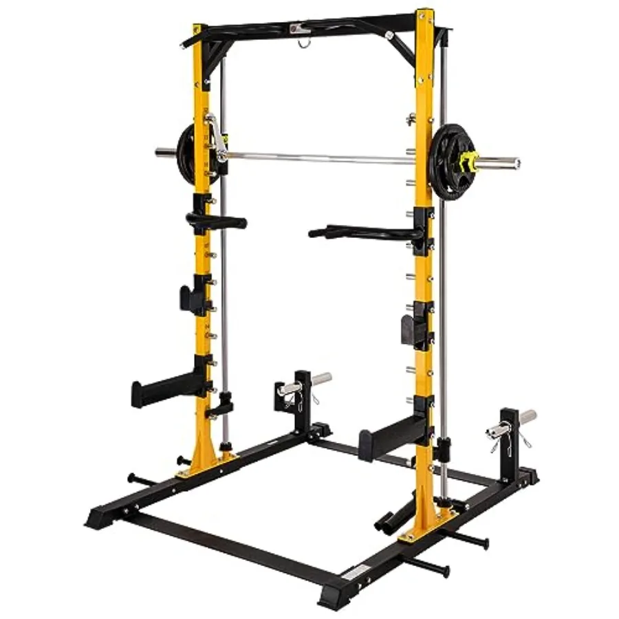 Half Smith Machine for home gym use, steel construction, black color, 1000 lbs weight capacity with squat safety bars and pull-
Half Smith Machine for home gym use, steel construction, black color, 1000 lbs weight capacity with squat safety bars and pull-