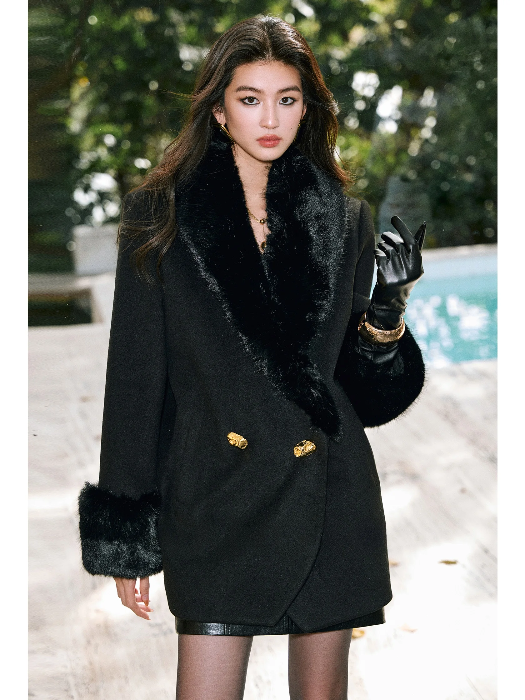 Ele Wangxo Women's Woolen Trench Coat Pearl Collar 90 White Du down on ape Silk Tead Combed Wool Jaet
Ele Wangxo Women's Woolen Trench Coat Pearl Collar 90 White Du down on ape Silk Tead Combed Wool Jaet