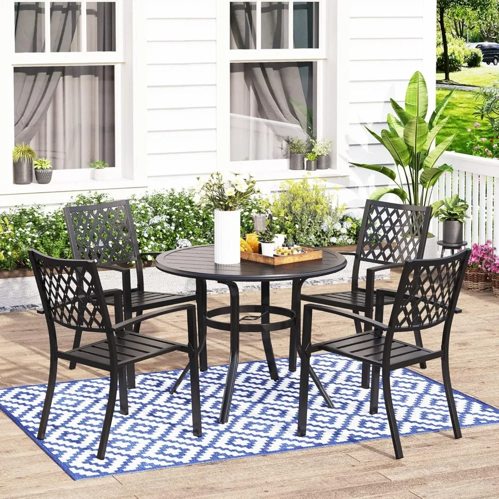 Outdoor Dining Set for 4, Round Patio Table and Chairs Set, Metal Patio Furniture Set for Deck, Backyard, Poolside, Customized
Outdoor Dining Set for 4, Round Patio Table and Chairs Set, Metal Patio Furniture Set for Deck, Backyard, Poolside, Customized