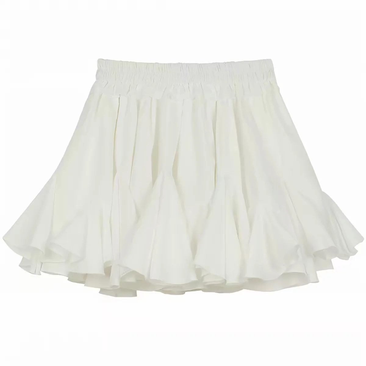 Korean Sweet Flowy Chiffon Skirt Women High Elastic Waist Tie Front Multi Layer Ruffle Irregular Hem White Black Daily Mini Skir
Korean Sweet Flowy Chiffon Skirt Women High Elastic Waist Tie Front Multi Layer Ruffle Irregular Hem White Black Daily Mini Skir