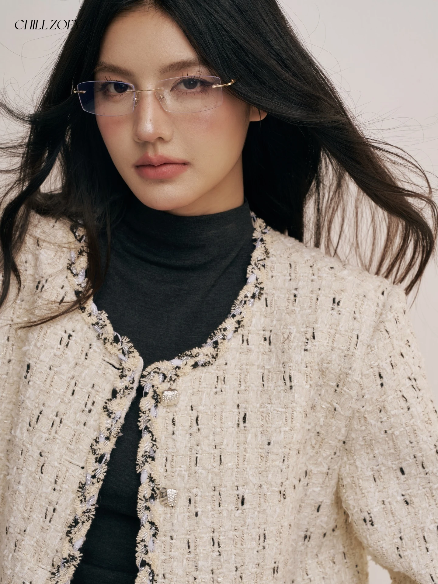 Elegant Long Sleeve round Neck Outerwear for Women CHILL ZOEY Luxury Feel Short Coat Straight Cut Polyester Wool Cotton Blend
Elegant Long Sleeve round Neck Outerwear for Women CHILL ZOEY Luxury Feel Short Coat Straight Cut Polyester Wool Cotton Blend
