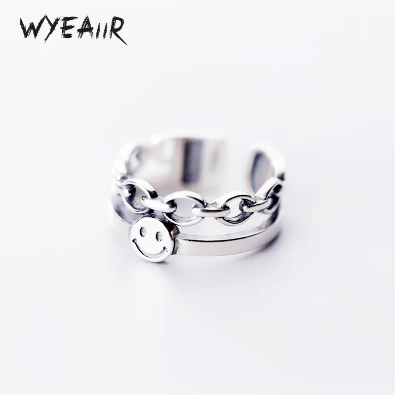 WYEAIIR искусственное серебро Ретро счастливая двухслойная цепочка регулируемое Открытое кольцо для женщин Роскошные ювелирные изделия
WYEAIIR искусственное серебро Ретро счастливая двухслойная цепочка регулируемое Открытое кольцо для женщин Роскошные ювелирные изделия