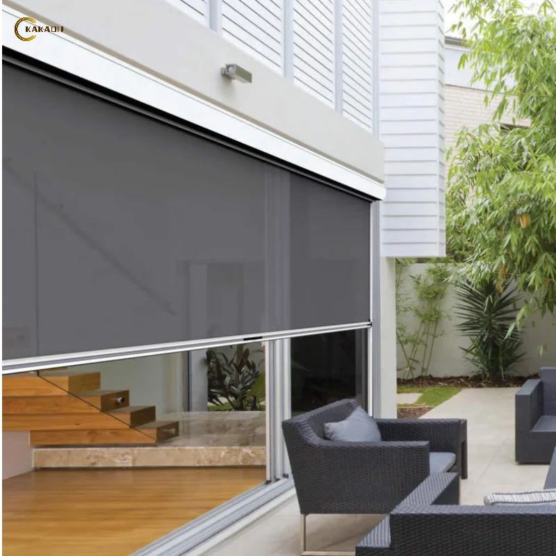 KAKADU Electric Modern Custom Spring Fabric Zip Screen Windproof Outdoor Skylight Window Shades Simple Plain Style Patios Blinds
KAKADU Electric Modern Custom Spring Fabric Zip Screen Windproof Outdoor Skylight Window Shades Simple Plain Style Patios Blinds