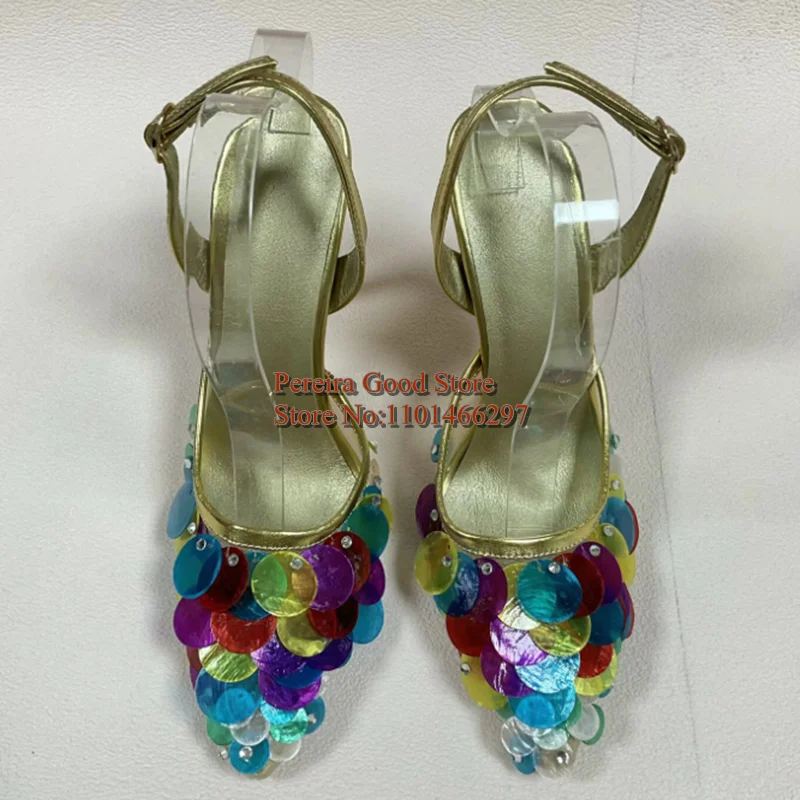 Colorful Sequins Women Slingback Pumps Pointed Toe Slip On Champagne Leather Cover Heels Formal Female Party Dress Shoes
Colorful Sequins Women Slingback Pumps Pointed Toe Slip On Champagne Leather Cover Heels Formal Female Party Dress Shoes