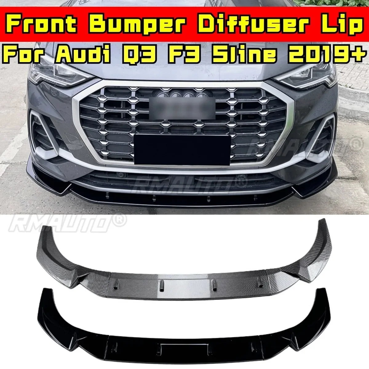 For Audi Q3 F3 Sline 2019+ Body Kit Front Bumper Diffuser Front Bumper Spoiler Splitter Lip Protector Cover Modification Part
For Audi Q3 F3 Sline 2019+ Body Kit Front Bumper Diffuser Front Bumper Spoiler Splitter Lip Protector Cover Modification Part
