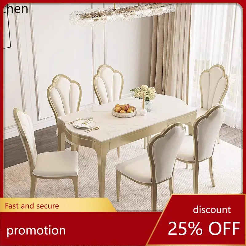 HXL Light Luxury Long Dining Table Simple Dining Table and Chair Set with Rock Board Full Solid Wood
HXL Light Luxury Long Dining Table Simple Dining Table and Chair Set with Rock Board Full Solid Wood